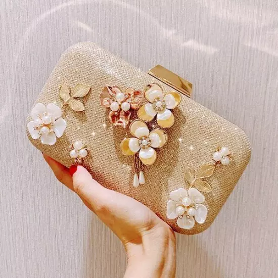 Flower Evening Bag Bags Women Wedding Party Wedding Handbags Gold Evening Bag