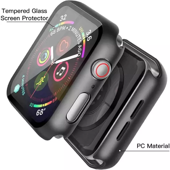 For Apple Watch 7/6/5/4/3/2/1/SE Case Cover 38/41/42/45/40/44mm Screen Protector