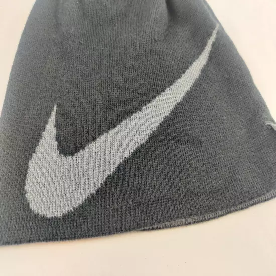 Nike Golf Beanie Hat One Size Black Reversible Swoosh Knit Winter