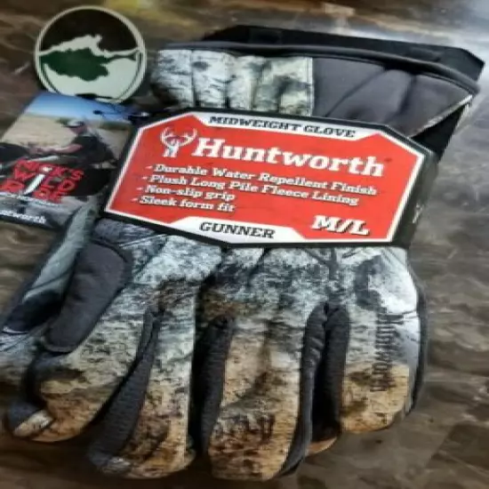 HuntWorth Mossy Oak Mountain Country Gunner Stealth Hunting Gloves Camo Shooting