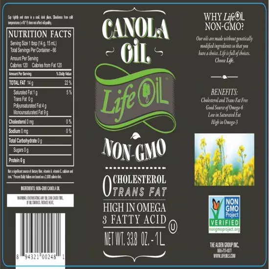 Non-Gmo Canola Oil, 33.8 Fluid Ounce (Pack of 2)