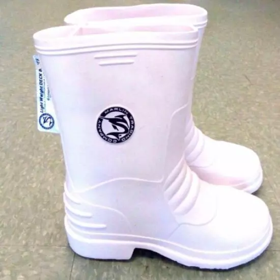 Marlin Deck Boots - Lightweight All Purpose Fishing Boots - White - Select Size