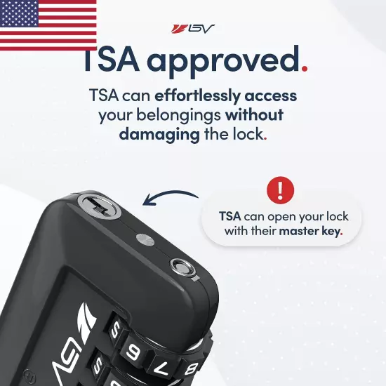 TSA Approved Luggage Travel Lock, Set-Your-Own Combination Lock for School Gym