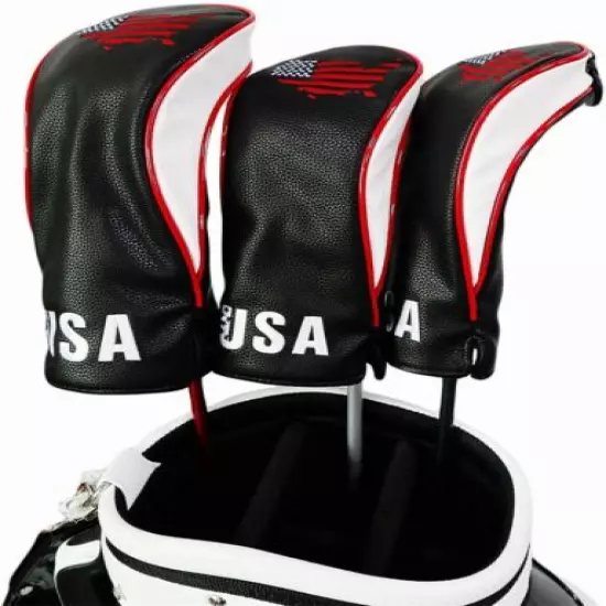 3pcs Golf USA Wood Cover Driver Fairway Wood Club Headcover 1 3 5 Club Covers