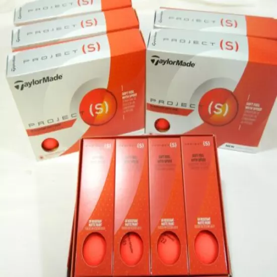 New 6 Dozen Taylormade Project S Golf Balls 72 balls 6DZ Red Project (s)