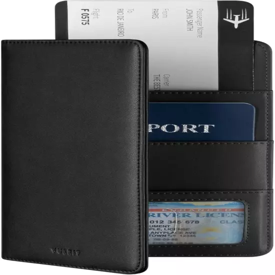 Passport Holder Wallet RFID Blocking Travel Wallet for Men & Women