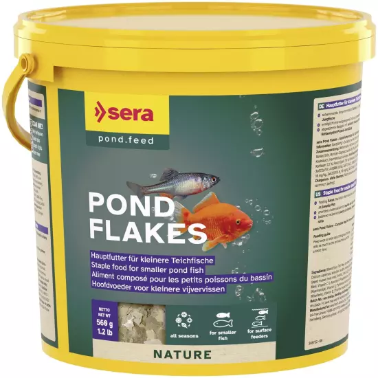 Pond Flakes Fish Food 1.2 lb/3800 ml | Staple food for smaller pond fish | Ri...