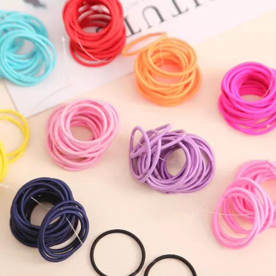 100Pcs Girls Kids Elastic Rubber Hair Bands Ponytail Holder Head Rope Ties DIY*