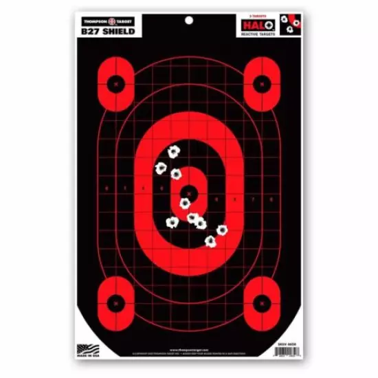 Thompson Target | HALO B27-SHIELD Training Reactive Shooting Targets - 12.5"x19"