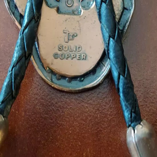 Vintage Solid Copper Thunderbird Bolo Tie