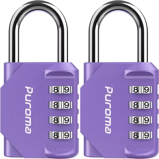 Puroma 1 Pack Combination Lock 4 Digit Locker Lock Outdoor Waterproof Padlock fo