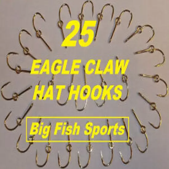 25 EAGLE CLAW HAT HOOKS Hat Pin/Tie Clasp GOLD PLATED FISH HOOK HAT PINS #155