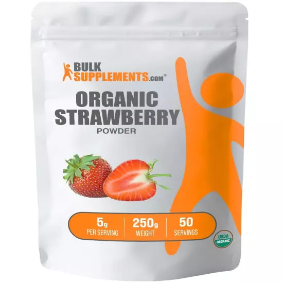 BulkSupplements.com Organic Strawberry Powder - Strawberry Flavor Powder - Su...