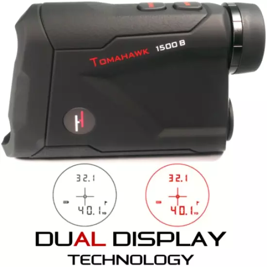 1650YD DUAL HUNTING GOLF LASER RANGE FINDER SLOPE COMPENSATION ARC RED/BLACK LCD