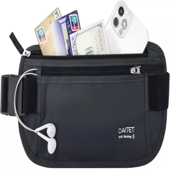 RFID Blocking Money Belt for Men Women, Slim Fanny Pack for Travel，Running,Conce