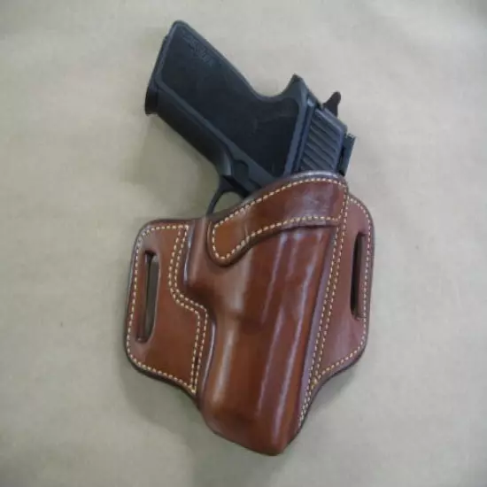 Sig Sauer P 250, 320 Sub Compact OWB Leather 2 Slot Pancake Belt Holster TAN RH