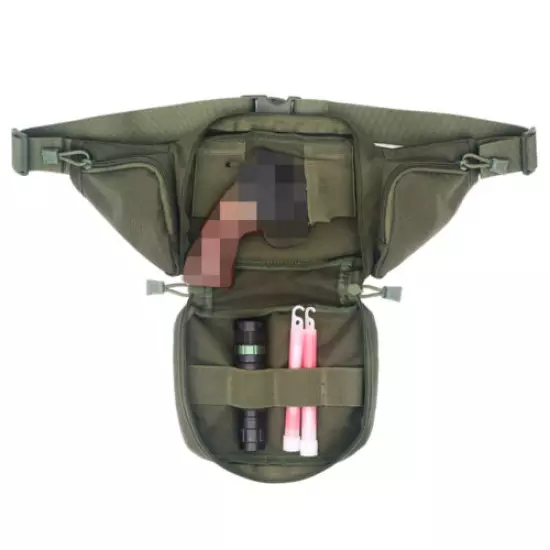 Concealed Tactical Fanny Pack Gun Carry Pouch Military Pistol Holster Waist Bag