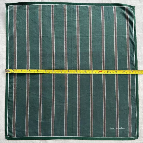 Set of 4 Handkerchief Vintage Cotton Striped & Ckeck Plaid Art Pocket Square 18"