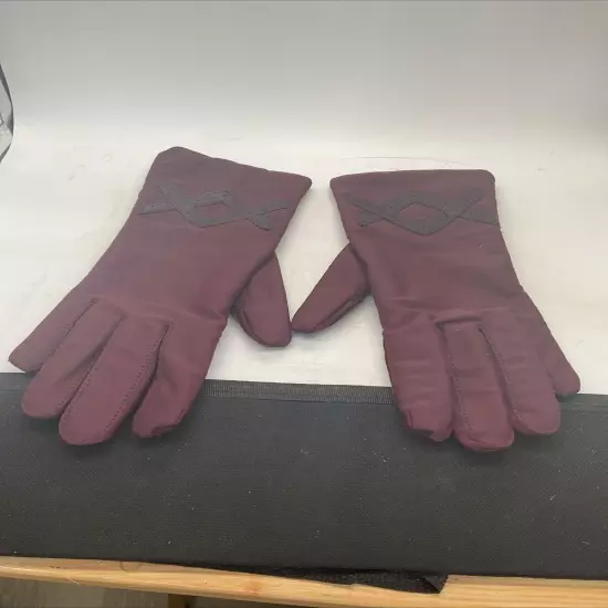 Fownes - Vtg Driving Gloves - Maroon - Acrylic Lining - Ladies One Size