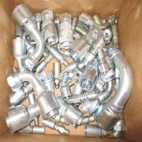 Mixed brands of Hydraulic Hose Fittings totaling 126 fittings sizes 1/4"-1"