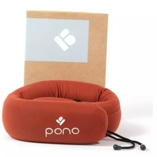  Neck Cradle Travel Pillow: Memory Foam, Ergonomic 360° Adjustable Support, Red