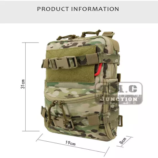 Tactical Molle MiniMAP Modular Assault Pack Quick Detach Map Hydration Backpack