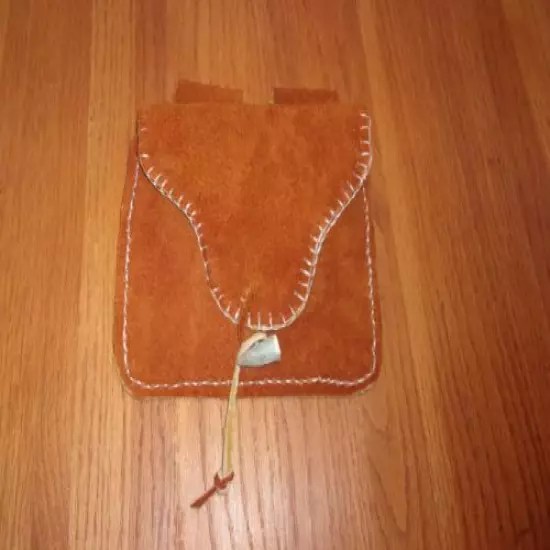 Muzzleloader Equipment- NEW- Bison split Leather Waist style Possibles bag 