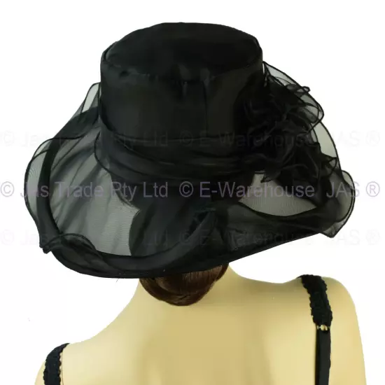 Spring Race Carnival Derby Day Church Wedding Women Ladies Organza Evening Hat