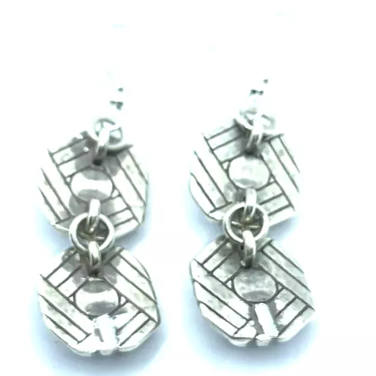 Brighton Sonora Knots 2-Flowers Intertwined Twisted Custom Silver Earrings