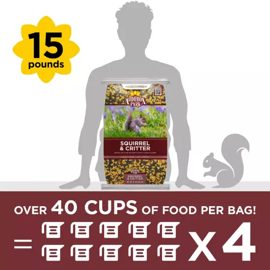 Audubon Park Squirrel & Critter Food, Dry, 1 Count per Pack, 15 lbs.