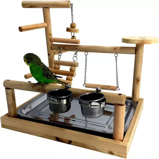 Parrots Playstand Bird Playground Wood Perch Training Stand Cockatiel Playpen La