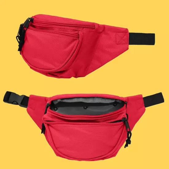 DALIX Fanny Pack W/ 3 Pockets Traveling Concealment Pouch Airport Money Bag