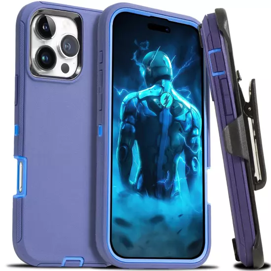 For iPhone 16 15 14 Plus 13 12 Pro Max Shockproof Heavy Duty Case + Belt Clip