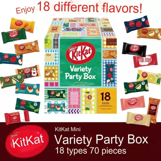 Japanese KitKat Mini Variety Party Box 70 pieces Seasons Flavors 