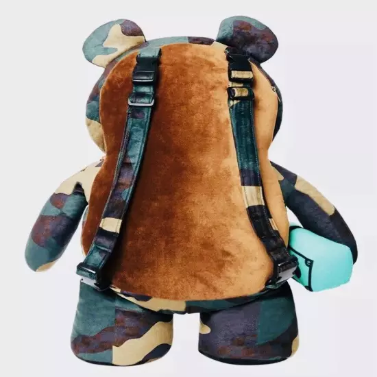 SprayGround Camo Check MoneyBear TeddyBear Backpack NWT Authentic