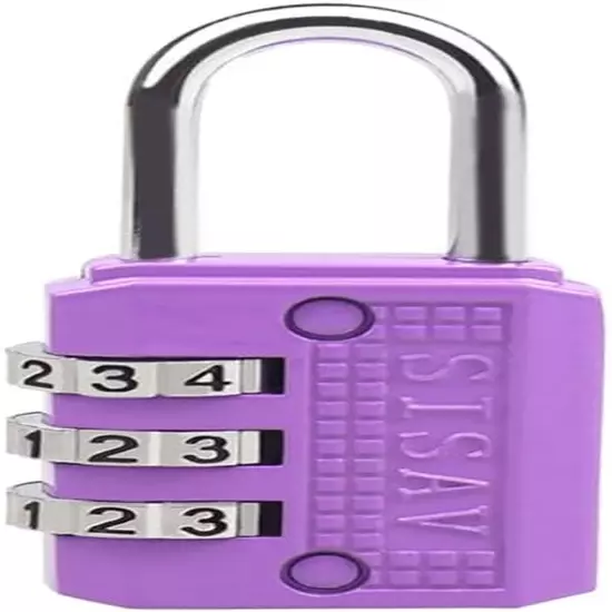 3-Digit Combination Lock – Pink Gym, Outdoor Padlock for School Lockers & Tool