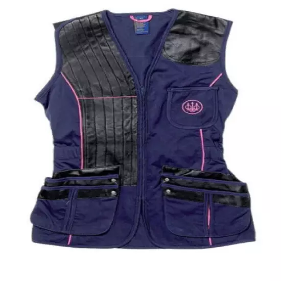 Orvis Beretta NWT Woman’s Shooting Right Vest Size 46 Navy & Leather Panel 