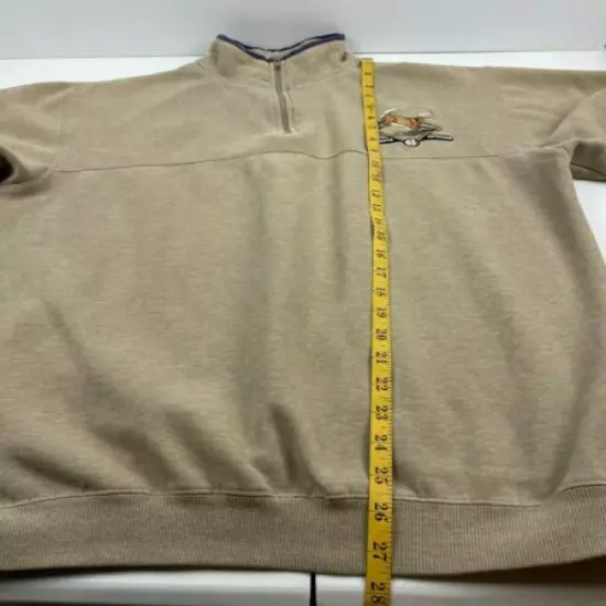 Mens Cabelas Authentic Outdoors Est. 61 Pull Over 1/4 Zip Sweatshirt Deer Size L