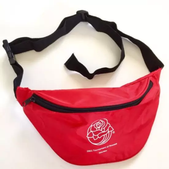 Unisex Red Nylon 2003 Tournament of Roses Fanny Pack Waist Pouch Bag Adjustable