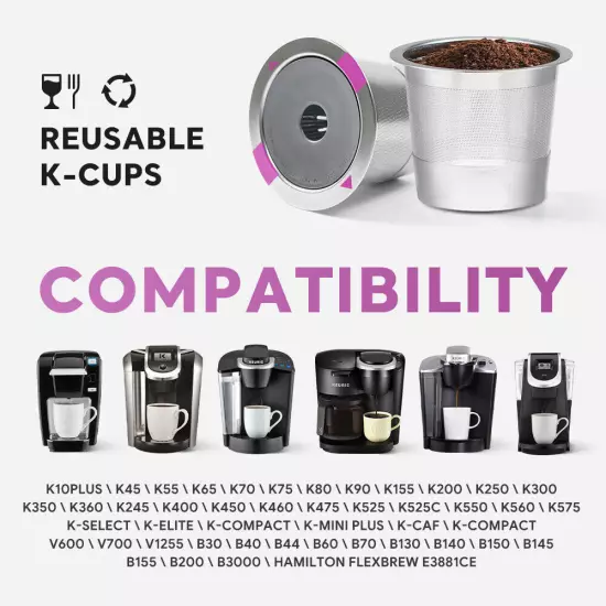 1 Reusable K Cup Coffee Filters Stainless Steel For Keurig K-COMPACT K-MINI PLUS