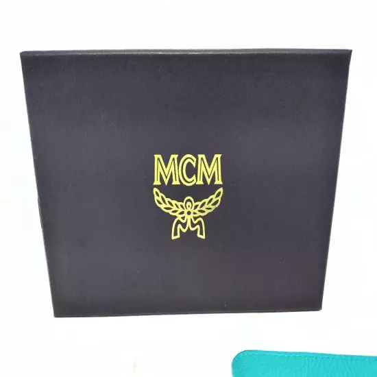 MCM LEATHER TWO COLOR PASSPORT WALLET WITH DUST COVER NEW IN BOX