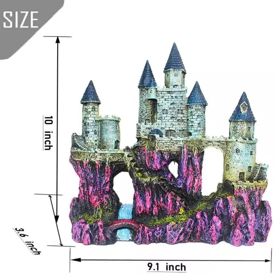 Aquarium Resin Castle Decoration Fish Tank Driftwood Castle Cave Hideouts House 