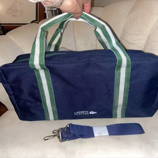 Lacoste Parfums Blue Vintage Sports Bag 17 X 11 X 6