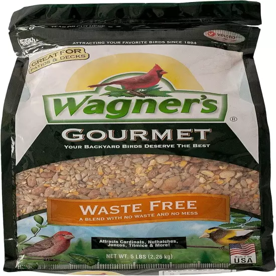 Gourmet Waste Free Wild Bird Food, 5-Pound Bag With 5-highly nutritious proteins