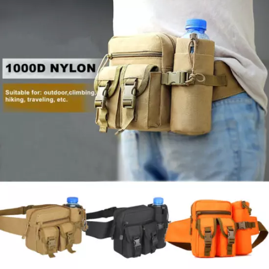 Tactical Molle Cycling Bag Waist Belt Bag Water Bottle Phone Pouches for Outdoor