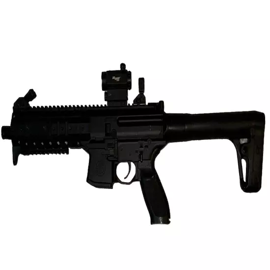 Sig Sauer MPX Air Rifle .177 Cal, With Optic, Light, And 12 Gram CO2 Adapter