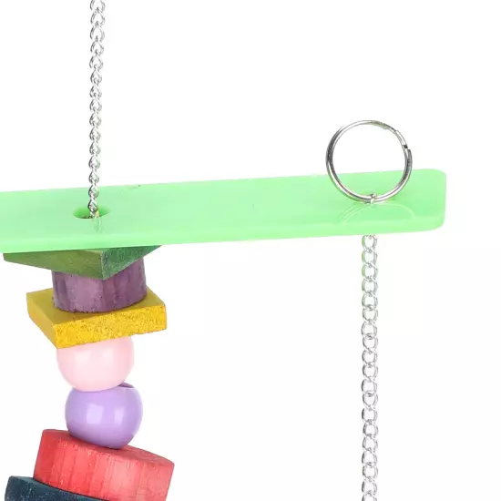 Pet Bird Swing Chew Toy Hanging Cage Multicolored Acrylic Wooden For Small M AD5