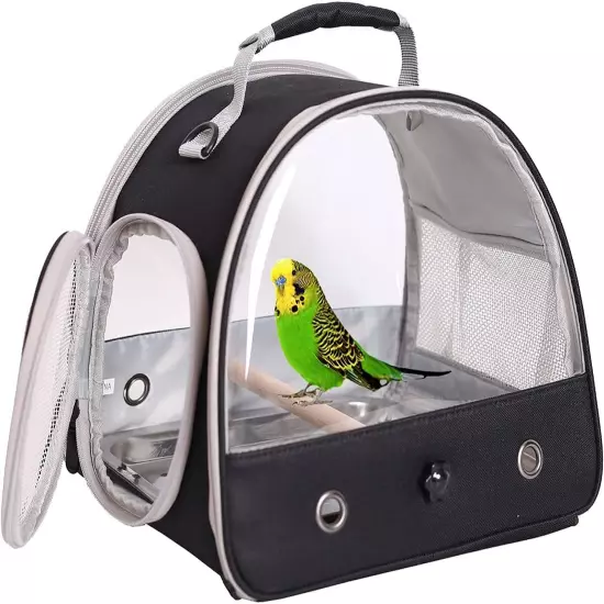 Bird Carrier, Portable Small Bird Parrot Parakeet Carrier with Standing Perch an