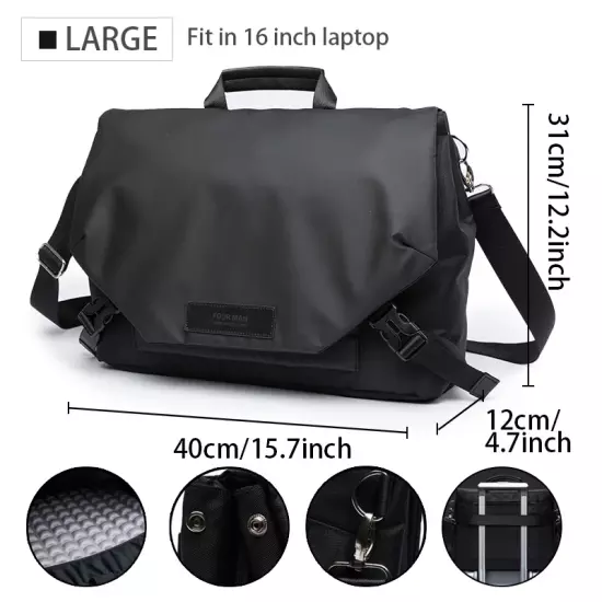 Waterproof Men'S Messenger Bag, Multi-Functional Laptop Case, Casual Large Capac