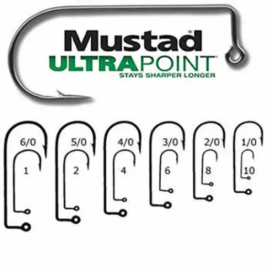 MUSTAD 32833NP-BN ULTRA POINT2X STRONG 90 DEGREE JIG-BEST SELLING HOOK ON PLANET